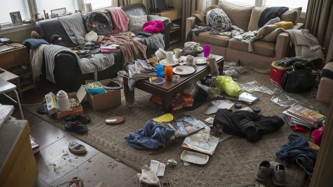 Before cleaning - messy room